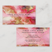 Stunning Pretty Pink & Gold Alcohol Ink Watercolor 名刺 (正面/裏面)