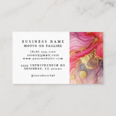 Stunning Pretty Pink & Gold Alcohol Ink Watercolor 名刺 (裏面)