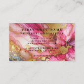 Stunning Pretty Pink & Gold Alcohol Ink Watercolor 名刺 (裏面)