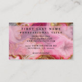 Stunning Pretty Pink & Gold Geode Watercolor 名刺 (裏面)