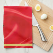 Stunning Red Gold Chinese Year of Fire Goat 2027 キッチンタオル (四つ折り)