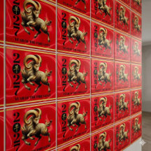 Stunning Red Gold Chinese Year of Fire Goat 2027