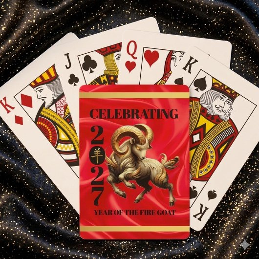Stunning Red Gold Chinese Year of Fire Goat 2027 トランプ