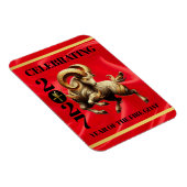 Stunning Red Gold Chinese Year of Fire Goat 2027 マグネット (右側)
