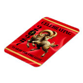 Stunning Red Gold Chinese Year of Fire Goat 2027 マグネット (左側)