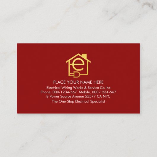 Stunning Red Translucent Electrician Signage  名刺 (裏面)