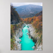 Stunning river Soča Napolen bridge, Slovenia ポスター (正面)