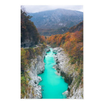 Stunning river Soča Napolen bridge, Slovenia
