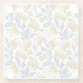 Stunning Seamless Pattern of Flowers and Leaves ガラスコースター (裏面)