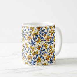 Stunning Seamless Pattern of Flowers and Leaves コーヒーマグカップ
