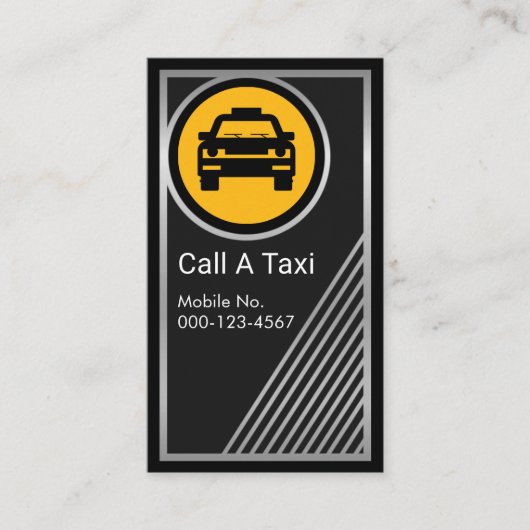 Stunning Silver Taxi Frame Driving 名刺 (正面)