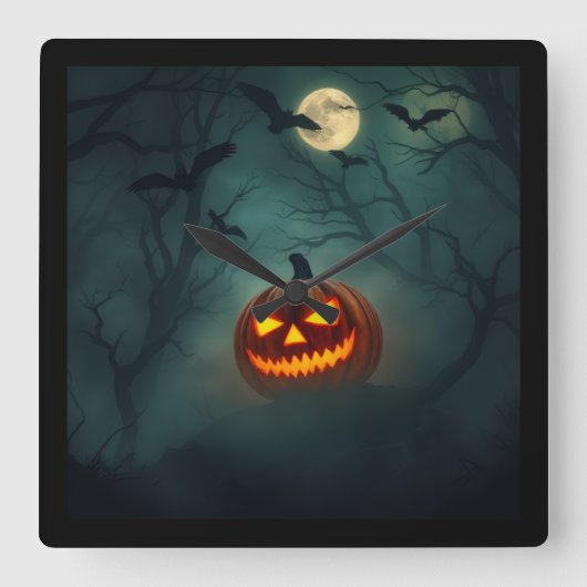 Stunning Sinister – Ultimate Haunted Design スクエア壁時計 (正面)