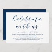 Stunning Sophistication, Navy Blue, Intimate Weddi 招待状 (正面/裏面)