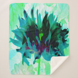 Stunning Teal and Black Cactus Dahlia シェルパブランケット
