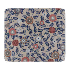 Stunning Teal and Magenta Foliage Pattern  カッティングボード