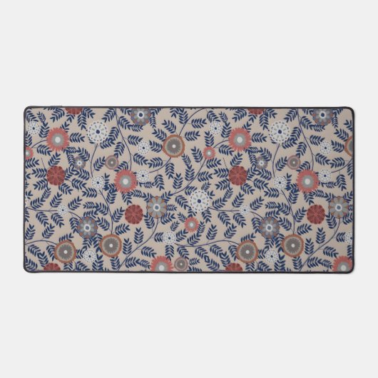 Stunning Teal and Magenta Foliage Pattern  デスクマット (正面)