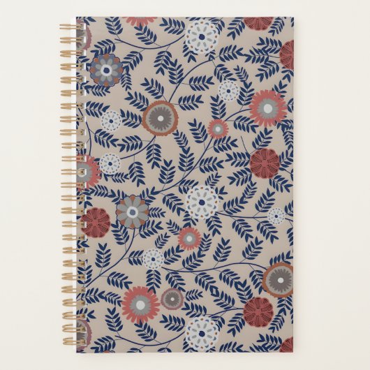 Stunning Teal and Magenta Foliage Pattern  プランナー手帳 (正面)