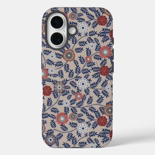 Stunning Teal and Magenta Foliage Pattern  Case-Mate iPhoneケース (裏面)