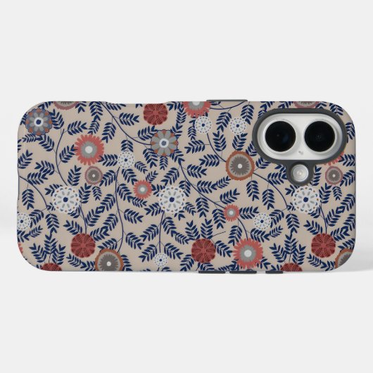 Stunning Teal and Magenta Foliage Pattern  Case-Mate iPhoneケース (裏面 (横))