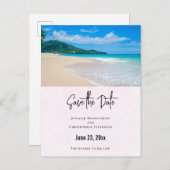 Stunning Tropical Getaway Beach Save the Date インビテーションポストカード (正面/裏面)