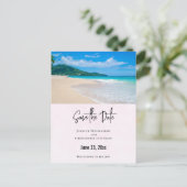 Stunning Tropical Getaway Beach Save the Date インビテーションポストカード (スタンド正面)