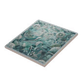Stunning Underwater Aquamarine Crystal Blue Mosaic タイル (側面)