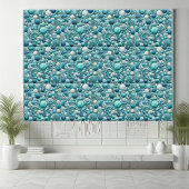Stunning Underwater Shells Aquamarine Blue Mosaic  タイル