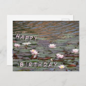 Stunning Water Lilies Happy Birthday Card ポストカード (正面/裏面)