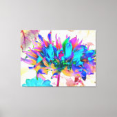 Stunning Watercolor Rainbow Cactus Dahlia キャンバスプリント (正面)