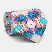 Stunning Watercolor Rainbow Cactus Dahlia ネクタイ (ロール)
