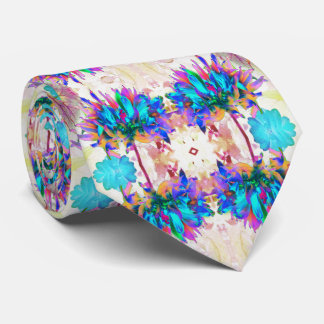 Stunning Watercolor Rainbow Cactus Dahlia ネクタイ