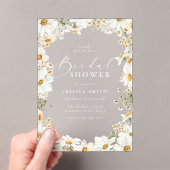 Stunning White Flowers Spring Bridal Shower アクリル招待状 (インサイチュ (ポータブル))