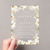 Stunning White Flowers Wedding  アクリル招待状 (インサイチュ (ポータブル))