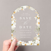 Stunning White Flowers Wedding Save The Date アクリル招待状 (インサイチュ (ポータブル))