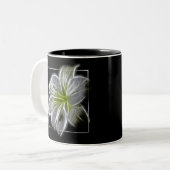 Stunning White Lily Fractal Art Black ツートーンマグカップ (正面左)