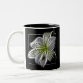 Stunning White Lily Fractal Art Black ツートーンマグカップ (左)