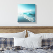 Stunning White Sand Ripples on Tropical Beach キャンバスプリント (インサイチュ (寝室))