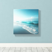 Stunning White Sand Ripples on Tropical Beach キャンバスプリント (インサイチュ (ウッドフロア))