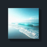 Stunning White Sand Ripples on Tropical Beach キャンバスプリント<br><div class="desc">A serene and minimalist digital landscape featuring perfectly symmetrical ripples in pure white sand. The pristine dunes blend seamlessly into a calm,  crystal-clear turquoise ocean under a soft,  hazy sky.  spa environments,  or high-end office spaces seeking a touch of tranquility.</div>