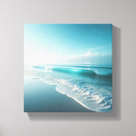 Stunning White Sand Ripples on Tropical Beach キャンバスプリント (正面)