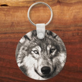 Stunning wolf face photo print accessories therian キーホルダー (正面)