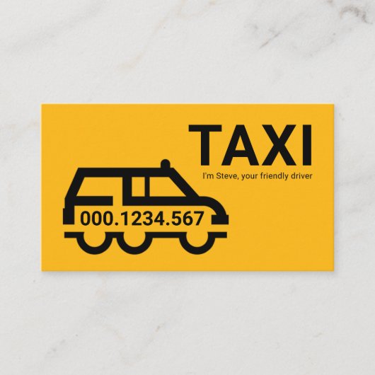 Stunning Yellow Taxi Car Station Wagon 名刺 (正面)