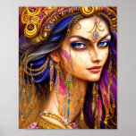 Stunningly Realistic Gypsy Lady Triptych ポスター<br><div class="desc">The gypsy lady graphic is stunningly realistic,  making it a great choice for adding a touch of elegance to your office</div>