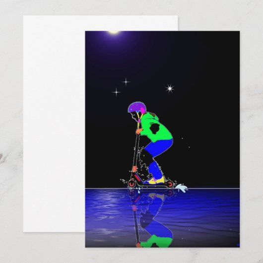 Stunt scooter Einladungskarte 招待状 (正面/裏面)