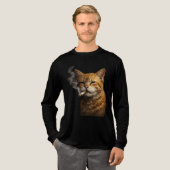 Stupid Cool Funny Cat Meme — Orange Cat Smoking  トライブレンドＴシャツ (正面全体)
