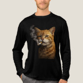 Stupid Cool Funny Cat Meme — Orange Cat Smoking  トライブレンドＴシャツ (正面)
