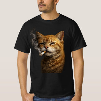 Stupid Cool Funny Cat Meme — Orange Cat Smoking  Tシャツ