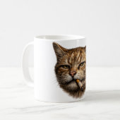 Stupid Cool Funny Cat Meme Smoking Cat cigarette  コーヒーマグカップ (正面左)