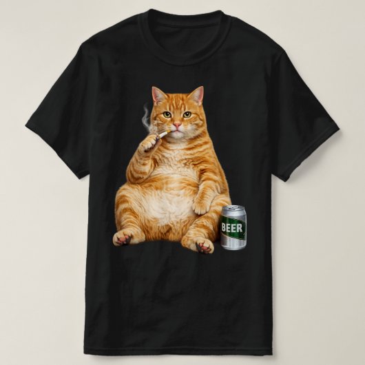 Stupid Cool Funny Cat Meme Smoking Cat cigarette Tシャツ (デザイン正面)