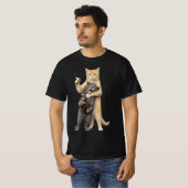 Stupid Cool Funny Cat Meme — Smoking Cat & Drinkin Tシャツ (正面フル)